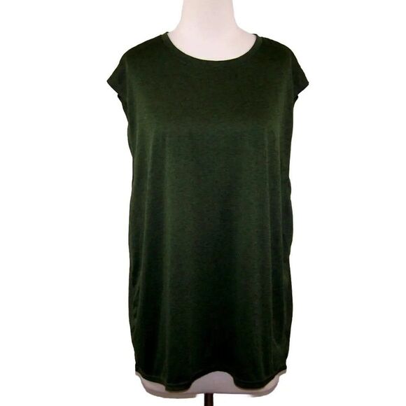 Real Essentials Shirt Top Womens 2XL Athletic Workout Fitness Green Sleeveless - Picture 1 of 8